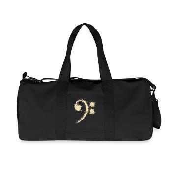 Bass Clef Vintage - Lustiges Musikliebhabergeschenk - Recycelte Canvas-Sporttasche von Stanley/Stella - Schwarz - Vorne