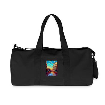 Rome Italie Affiche de voyage vintage souvenir souvenir - Sac de sport en toile recyclée Stanley/Stella - noir - Devant