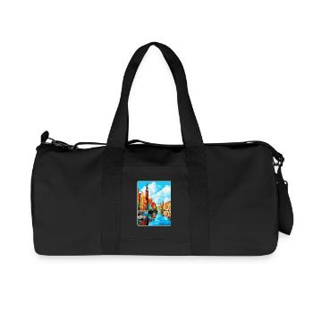 Danzig Polen Vintage Reiseposter WPA Souvenir - Recycelte Canvas-Sporttasche von Stanley/Stella - Schwarz - Vorne