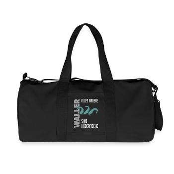 Wels fischen Kampf mit dem starken Wels - Recycelte Canvas-Sporttasche von Stanley/Stella - Schwarz - Vorne