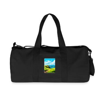 Isle Of Scalpay Schottland Vereinigtes Königreich Vintage Reiseposter - Recycelte Canvas-Sporttasche von Stanley/Stella - Schwarz - Vorne