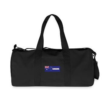 Canberra City en drapeau australien - Sac de sport en toile recyclée Stanley/Stella - noir - Devant