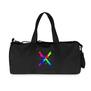 X Desing regenbogen - Recycelte Canvas-Sporttasche von Stanley/Stella - Schwarz - Vorne