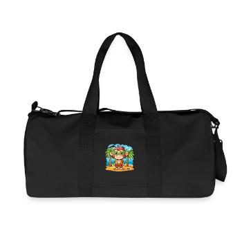 Affe Lustige Cartoon Sommer Strand Sonnenbrille - Recycelte Canvas-Sporttasche von Stanley/Stella - Schwarz - Vorne
