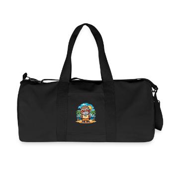 Gorilla Lustige Cartoon Sommer Strand Sonnenbrille - Recycelte Canvas-Sporttasche von Stanley/Stella - Schwarz - Vorne