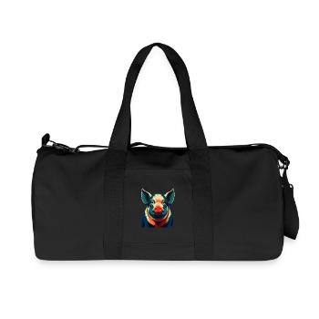 Cochon Personnage De Dessin Animé Animal De Compagnie Coloré - Sac de sport en toile recyclée Stanley/Stella - noir - Devant