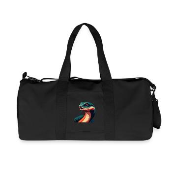 Schlange Cartoon Figur Buntes Haustier Tier - Recycelte Canvas-Sporttasche von Stanley/Stella - Schwarz - Vorne
