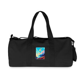 Bergen Norvège Affiche de voyage vintage WPA Souvenir - Sac de sport en toile recyclée Stanley/Stella - noir - Devant
