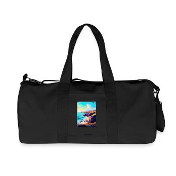 Lizard Point Angleterre Royaume-Uni Affiche de voyage Souvenir WPA - Sac de sport en toile recyclée Stanley/Stella - noir - Devant