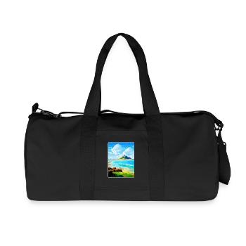 Marazion Cornwall England Uk Travel Poster WPA - Recycled Canvas Sports Bag by Stanley/Stella - black - Front