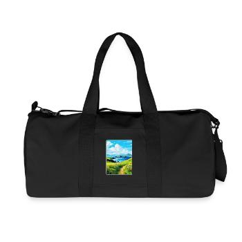 Isle Of Canna Schottland Großbritannien Reise Poster Souvenir - Recycelte Canvas-Sporttasche von Stanley/Stella - Schwarz - Vorne