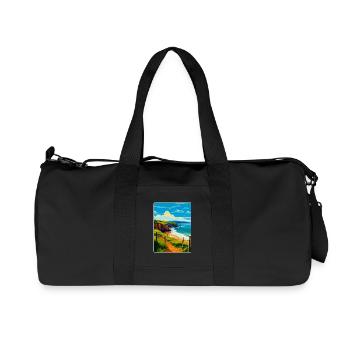 Devon West Country Vintage Reiseposter Souvenir - Recycelte Canvas-Sporttasche von Stanley/Stella - Schwarz - Vorne