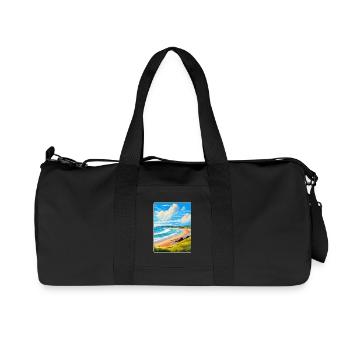 Woolacombe Devon Vintage Reiseposter Souvenir - Recycelte Canvas-Sporttasche von Stanley/Stella - Schwarz - Vorne