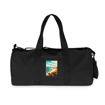 Isle Of Harris Schottland Vereinigtes Königreich Vintage Reiseposter - Recycelte Canvas-Sporttasche von Stanley/Stella - Schwarz - Vorne