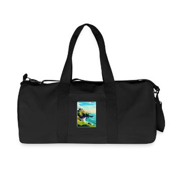 Dunluce Castle Irland Uk Vintage Reiseplakat - Recycelte Canvas-Sporttasche von Stanley/Stella - Schwarz - Vorne