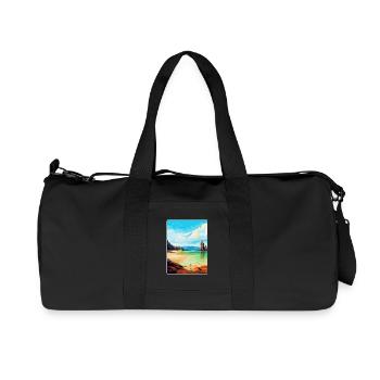 Isle Of Lewis Schottland Vereinigtes Königreich Vintage Reiseposter - Recycelte Canvas-Sporttasche von Stanley/Stella - Schwarz - Vorne