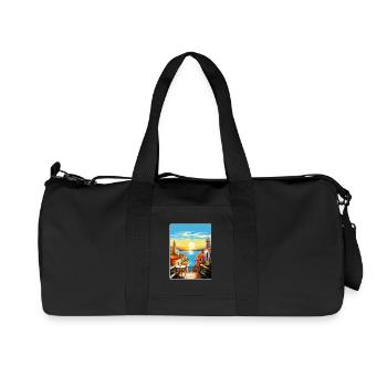 Malaga Espagne Affiche de voyage vintage WPA Souvenir - Sac de sport en toile recyclée Stanley/Stella - noir - Devant