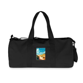 Insel Sylt Deutschland Vintage Reiseplakat Souvenir - Recycelte Canvas-Sporttasche von Stanley/Stella - Schwarz - Vorne