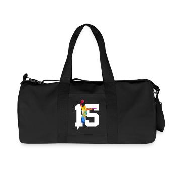 NUMÉRO 15 BASKETBALL 15E ANNIVERSAIRE - Sac de sport en toile recyclée Stanley/Stella - noir - Devant