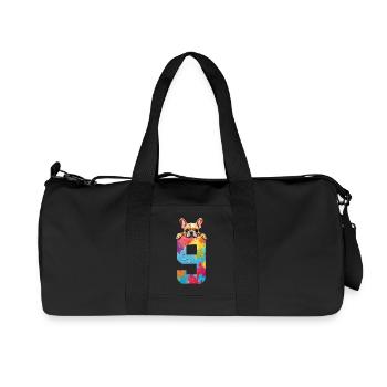 DOG 9 YEARS FRENCH BULLDOG 9TH BIRTHDAY - Recycled Canvas Sports Bag by Stanley/Stella - black - Front