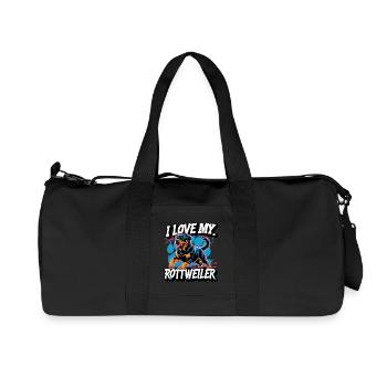 J’adore mon Rottweiler - Sac de sport en toile recyclée Stanley/Stella - noir - Devant