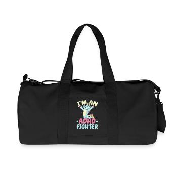 Ich bin ein ADHS-Kämpfer Think Differently Einhorn - Recycelte Canvas-Sporttasche von Stanley/Stella - Schwarz - Vorne