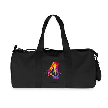 QUATRE GARÇONS DE 4 ANS 4E ANNIVERSAIRE - Sac de sport en toile recyclée Stanley/Stella - noir - Devant