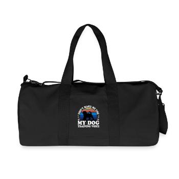 Cockapoo Hundeliebhaber Silhouette Vintage Sonnenuntergang - Recycelte Canvas-Sporttasche von Stanley/Stella - Schwarz - Vorne