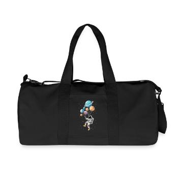 Astronaut mit Ballons Planeten Raumfahrt - Recycelte Canvas-Sporttasche von Stanley/Stella - Schwarz - Vorne