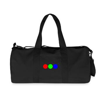 Fette Primärfarb-Trio-Kreise - Recycelte Canvas-Sporttasche von Stanley/Stella - Schwarz - Vorne