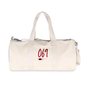 Postleitzahl Frankfurt 069 - Recycelte Canvas-Sporttasche von Stanley/Stella - Naturweiß - Vorne