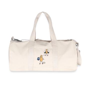 Erdnuss Morgenmuffel Frühaufsteher Bodybuilder - Recycelte Canvas-Sporttasche von Stanley/Stella - Naturweiß - Vorne