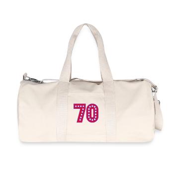 70. 70 ANS. 70e ANNIVERSAIRE. ANNIVERSAIRE 70 ANS. - Sac de sport en toile recyclée Stanley/Stella - blanc naturel - Devant