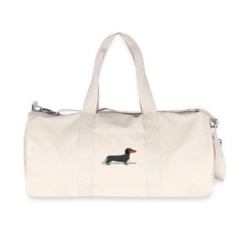 Dackel Bild - Recycelte Canvas-Sporttasche von Stanley/Stella - Naturweiß - Vorne