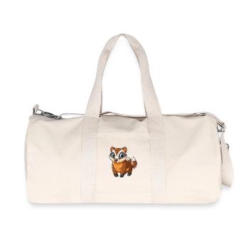 Dachs Niedliches Maskottchen Zeichentrickfigur Kawaii - Recycelte Canvas-Sporttasche von Stanley/Stella - Naturweiß - Vorne