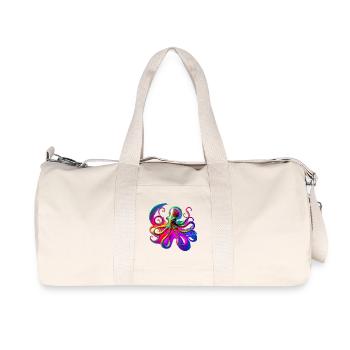 Psychedelischer Neon-Oktopus - Recycelte Canvas-Sporttasche von Stanley/Stella - Naturweiß - Vorne