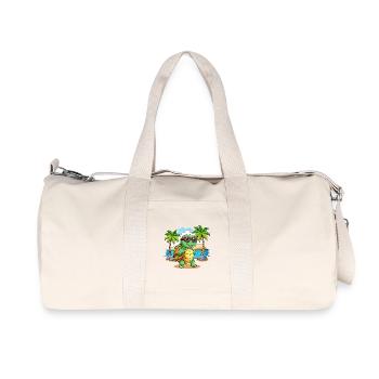 Schildkröte Lustige Cartoon Sommer Strand Sonnenbrille - Recycelte Canvas-Sporttasche von Stanley/Stella - Naturweiß - Vorne