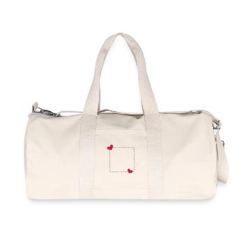 Herz Rahmen Ornament Linie Dekoration - Recycelte Canvas-Sporttasche von Stanley/Stella - Naturweiß - Vorne