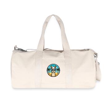Lama Lustige Cartoon Sommer Strand Sonnenbrille Cool - Recycelte Canvas-Sporttasche von Stanley/Stella - Naturweiß - Vorne