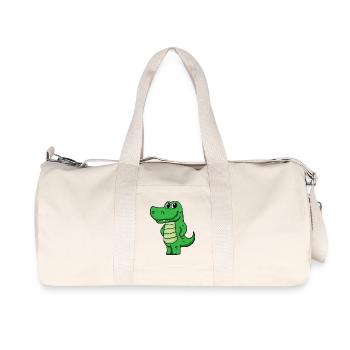 Krokodil - Recycelte Canvas-Sporttasche von Stanley/Stella - Naturweiß - Vorne