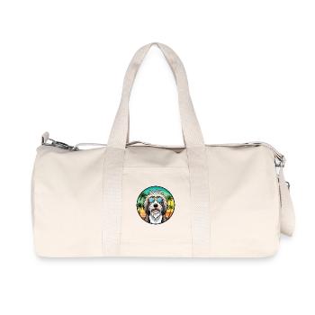 Bearded Collie Dog Breed Cartoon Sunglasses Beach - Recycled Canvas Sports Bag by Stanley/Stella - natural - Front