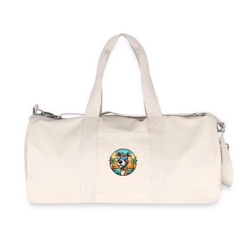 Istrischer Drahthaarhund Hunderasse Cartoon Beach - Recycelte Canvas-Sporttasche von Stanley/Stella - Naturweiß - Vorne