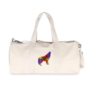loup arc-en - Sac de sport en toile recyclée Stanley/Stella - blanc naturel - Devant