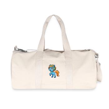 Pony Lustige Zeichentrickfigur Kopfhörer Musik - Recycelte Canvas-Sporttasche von Stanley/Stella - Naturweiß - Vorne