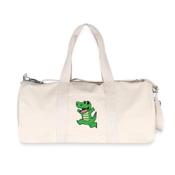 Krokodil Niedlich froh lustig - Recycelte Canvas-Sporttasche von Stanley/Stella - Naturweiß - Vorne