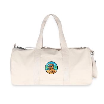 Miniatur Shar Pei Hunderasse Cartoon Sonnenbrille - Recycelte Canvas-Sporttasche von Stanley/Stella - Naturweiß - Vorne