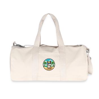 Italienisch Volpino Hund Rasse Cartoon Sonnenbrille Strand - Recycelte Canvas-Sporttasche von Stanley/Stella - Naturweiß - Vorne
