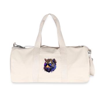 Retro cool tiger head - Recycled Canvas Sports Bag by Stanley/Stella - natural - Front