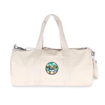 Schneeschuh Katze Rasse Cartoon Sonnenbrille Strand - Recycelte Canvas-Sporttasche von Stanley/Stella - Naturweiß - Vorne