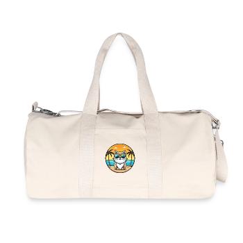 Persische Katzenrasse Cartoon Sonnenbrille Strand - Recycelte Canvas-Sporttasche von Stanley/Stella - Naturweiß - Vorne
